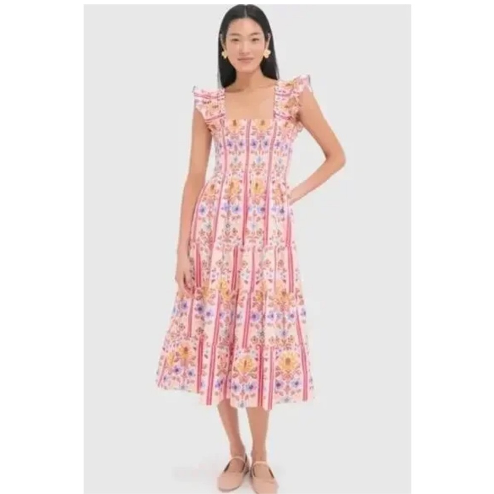 NWT  Hill House Pink Floral Midi Dress